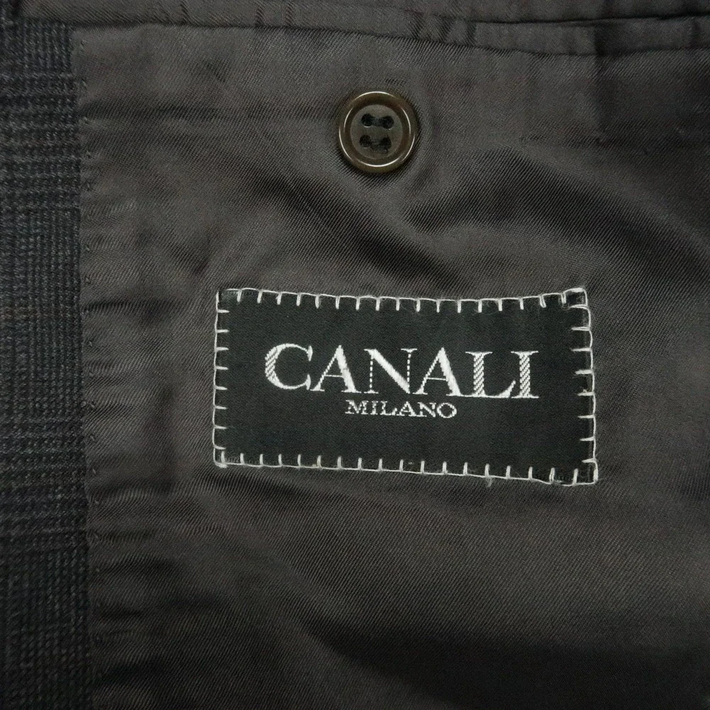 Canali Blazer Mens 38R Gray Glen Plaid Pure Wool Glen Sport Coat Italy